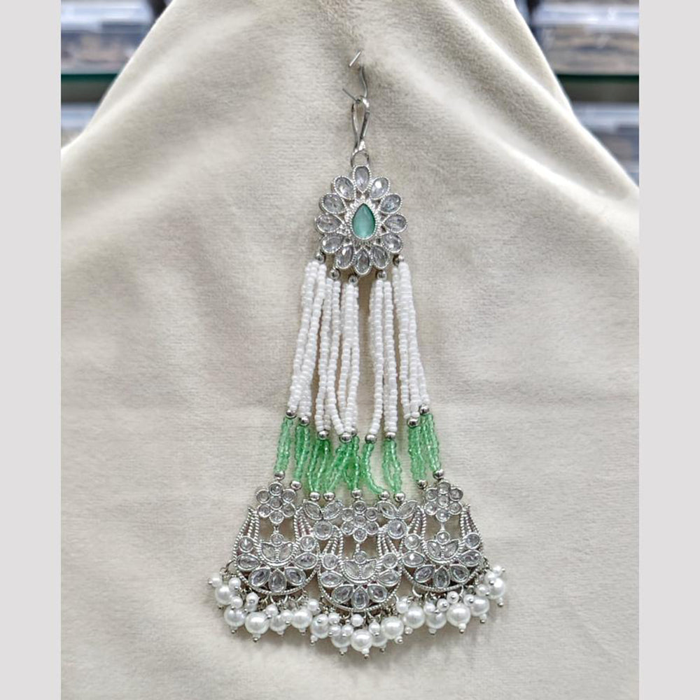 Rajwadi Collection Designer Crystal Stone And Pearl Bridal Passa for Women