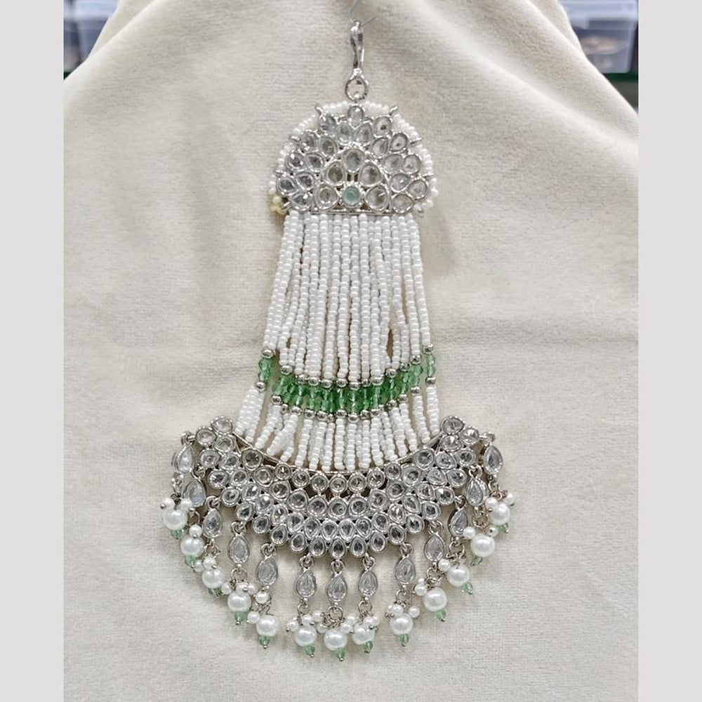 Rajwadi Collection Designer Crystal Stone And Pearl Bridal Passa for Women