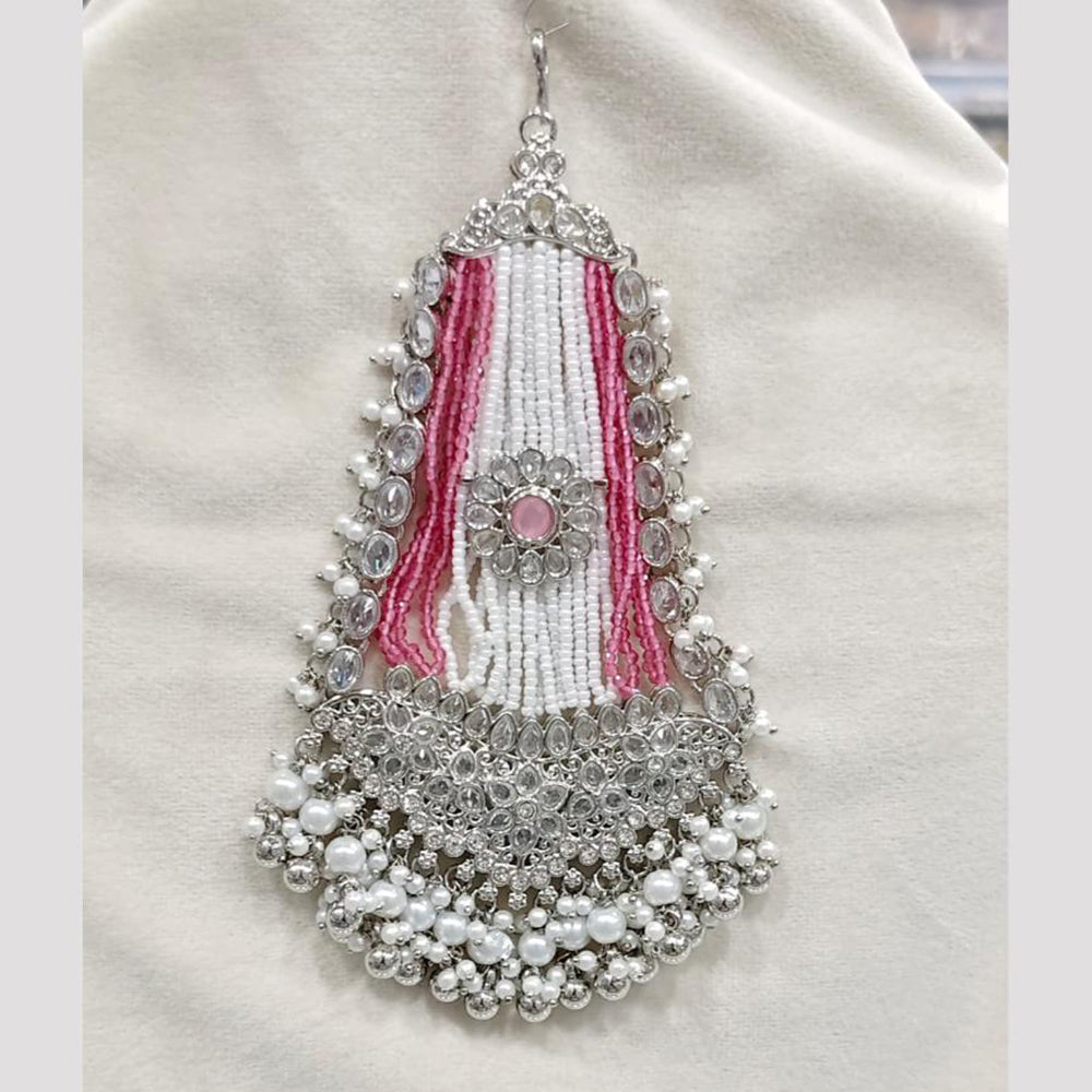 Rajwadi Collection Designer Crystal Stone And Pearl Bridal Passa for Women