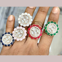 Rajwadi Collection Grand Polki Kundan Stone Ring 