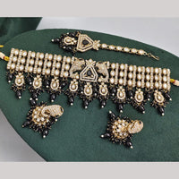 Rajwadi Collection Premium Pota Stone And Pearl Choker Necklace Set
