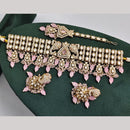 Rajwadi Collection Premium Pota Stone And Pearl Choker Necklace Set
