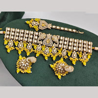 Rajwadi Collection Premium Pota Stone And Pearl Choker Necklace Set