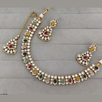 Rajwadi Collection Premium Pota Stone Necklace Set