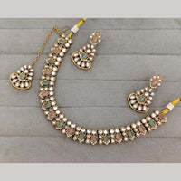 Rajwadi Collection Premium Pota Stone Necklace Set