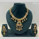 Rajwadi Collection Premium Pota Stone And Pearl Necklace Set