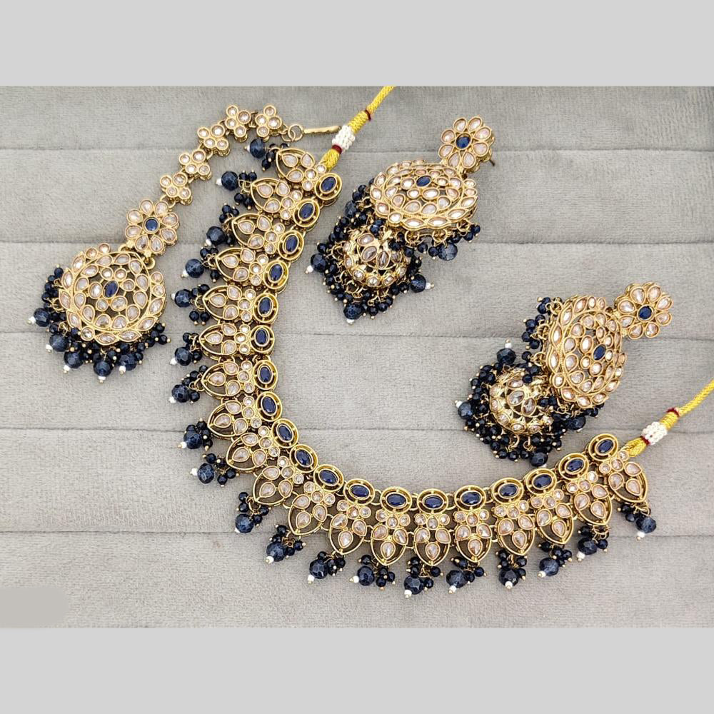 Rajwadi Collection Luxury Crystal Stone And Pearl Necklace Set