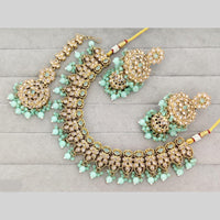 Rajwadi Collection Luxury Crystal Stone And Pearl Necklace Set