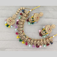 Rajwadi Collection Luxury Crystal Stone And Pearl Necklace Set