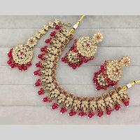 Rajwadi Collection Luxury Crystal Stone And Pearl Necklace Set