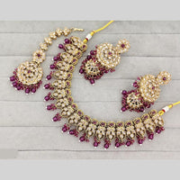 Rajwadi Collection Luxury Crystal Stone And Pearl Necklace Set