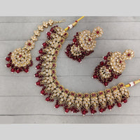 Rajwadi Collection Luxury Crystal Stone And Pearl Necklace Set