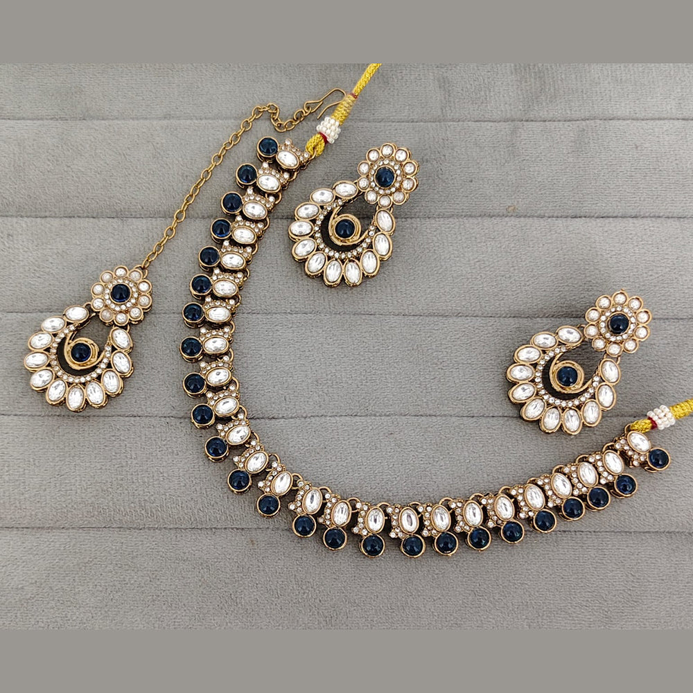 Rajwadi Collection Premium Pota Stone Necklace Set