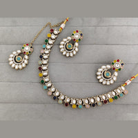Rajwadi Collection Premium Pota Stone Necklace Set