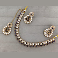Rajwadi Collection Premium Pota Stone Necklace Set