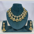 Rajwadi Collection Premium Pota Stone And Pearl Necklace Set