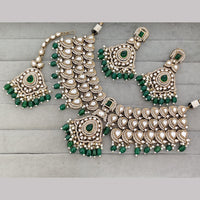 Rajwadi Collection Premium Pota Stone And Pearl Necklace Set