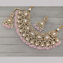 Rajwadi Collection Premium Pota Stone And Pearl Necklace Set
