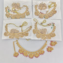 Rajwadi Collection Premium Pota Stone And Pearl Necklace Set