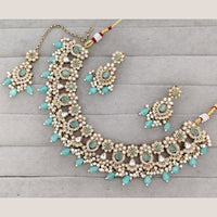 Rajwadi Collection Designer Pota Stone And Austrian Stone Beads Necklace Set