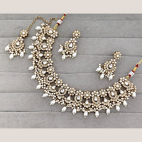 Rajwadi Collection Designer Pota Stone And Austrian Stone Beads Necklace Set