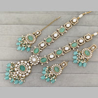 Rajwadi Collection Designer Pota Stone And Austrian Stone Beads Necklace Set