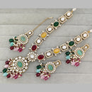 Rajwadi Collection Designer Pota Stone And Austrian Stone Beads Necklace Set