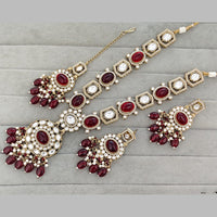 Rajwadi Collection Designer Pota Stone And Austrian Stone Beads Necklace Set