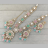Rajwadi Collection Designer Pota Stone And Austrian Stone Beads Necklace Set