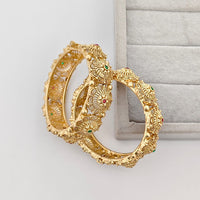 Rajwadi Collection Premium Pota Stone Openable Bangles Set