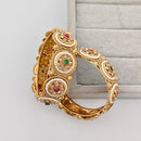 Rajwadi Collection Premium Pota Stone And Pearl Openable Bangles Set