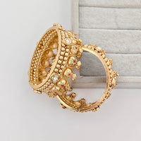 Rajwadi Collection Premium Pota Stone Openable Bangles Set