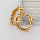 Rajwadi Collection Premium Pota Stone And Pearl Openable Bangles Set