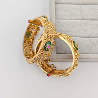Rajwadi Collection Premium Pota Stone Openable Bangles Set