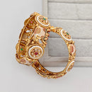 Rajwadi Collection Premium Pota Stone And Pearl Meenakari Openable Bangles Set