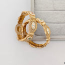 Rajwadi Collection Premium Pota Stone And Pearl Meenakari Openable Bangles Set