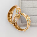 Rajwadi Collection Premium Pota Stone And Meenakari Openable Bangles Set