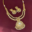 Rajwadi Collection Designer Pota Stone And Pearl Necklace Set