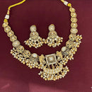 Rajwadi Collection Designer Pota Stone And Pearl Necklace Set