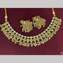 Rajwadi Collection Designer Pota Stone And Pearl Necklace Set