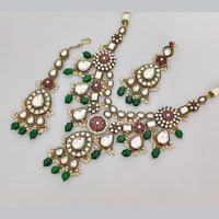 Rajwadi Collection Designer Pota Stone And Pearl Necklace Set