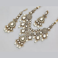 Rajwadi Collection Designer Pota Stone And Pearl Necklace Set