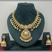 Rajwadi Collection Designer Pota Stone And Pearl Necklace Set