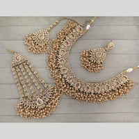 Rajwadi Collection Luxury Crystal Stone And Pearl Designer Necklace Set