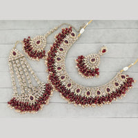 Rajwadi Collection Luxury Crystal Stone And Pearl Designer Necklace Set
