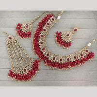 Rajwadi Collection Luxury Crystal Stone And Pearl Designer Necklace Set