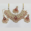 Rajwadi Collection Luxury Pota Stone And Pearl Designer Necklace Set
