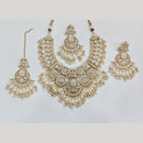 Rajwadi Collection Luxury Pota Stone And Pearl Designer Necklace Set