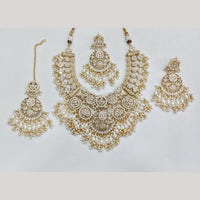 Rajwadi Collection Luxury Pota Stone And Pearl Designer Necklace Set