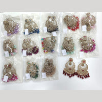 Rajwadi Collection Elegant Crystal Stone And Pearl Dangler Earrings